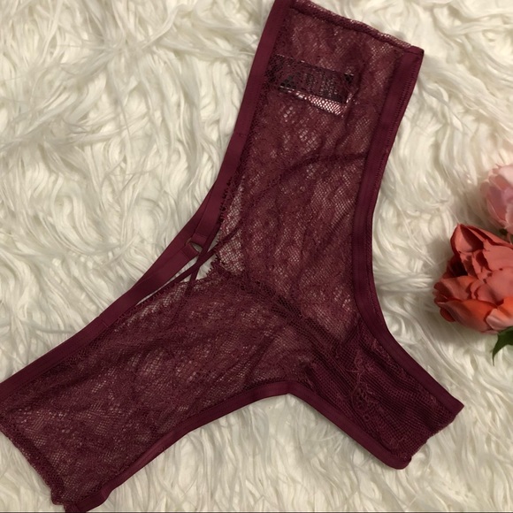 Victoria’s Secret Small Very Sexy Lace Cheeky Strap Panty with Gold Tone… - Picture 4 of 7